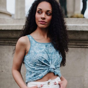 有機棉圓領寬擺不收邊背心 MARFIK