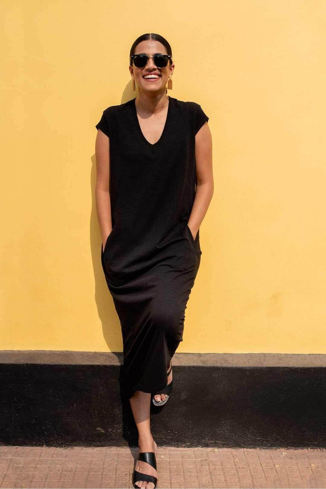 NO NASTIES 雙口袋超短袖圓領長洋裝 MORENA 1 - Aporia Agathon