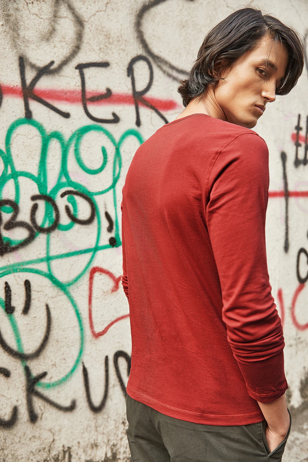 NO NASTIES 有機亨利領長袖上衣 Cayenne Henley 9 - Aporia Agathon