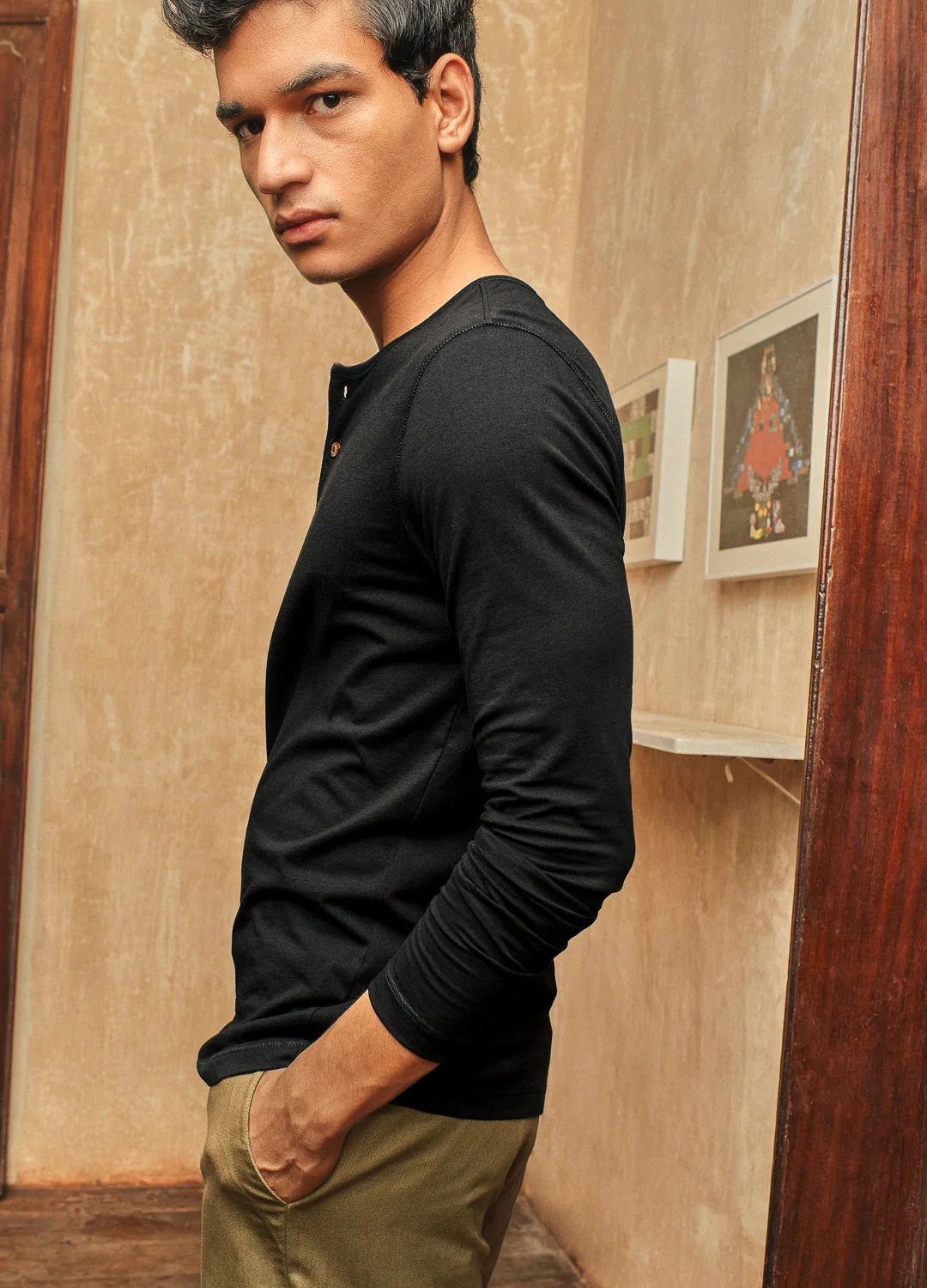 NO NASTIES 有機亨利領長袖上衣 Bristol Henley 13 - Aporia Agathon