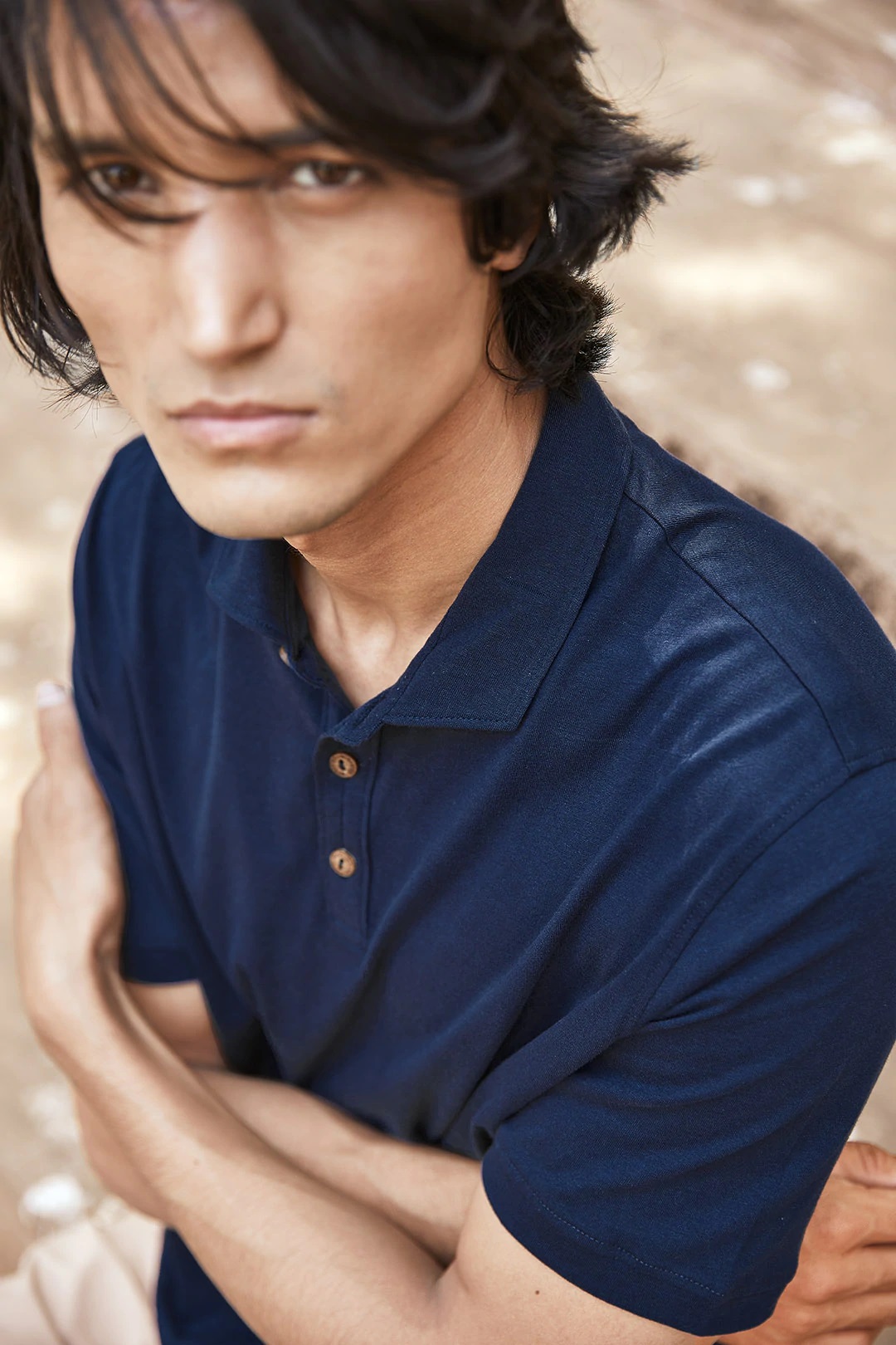 NO NASTIES 有機印度藍短袖 Polo 衫 Indigo Polo 2 - Aporia Agathon