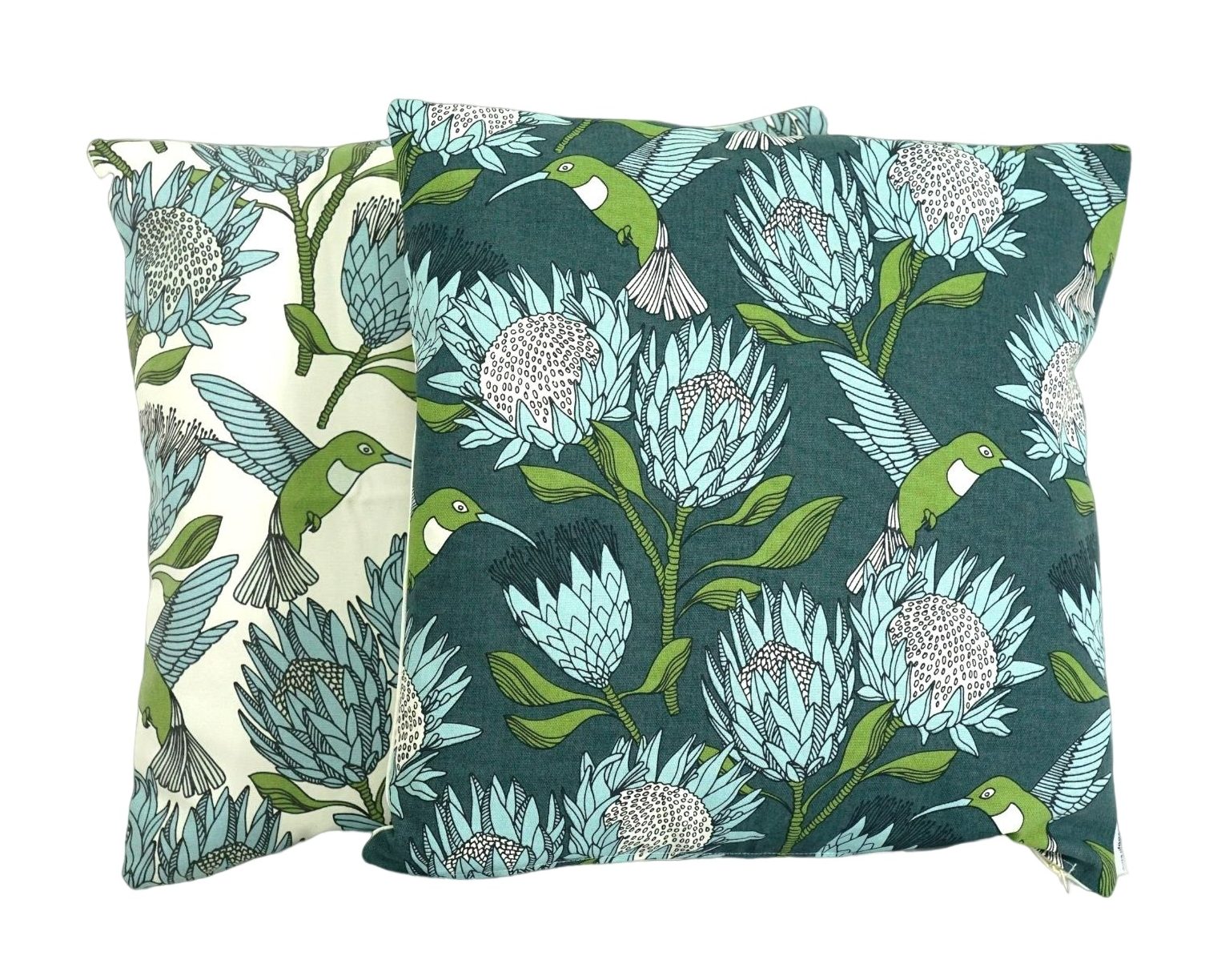 aLoveSupreme Cushion50 x 50 - Protea Blue on Gunmetal 3 - Aporia Agathon