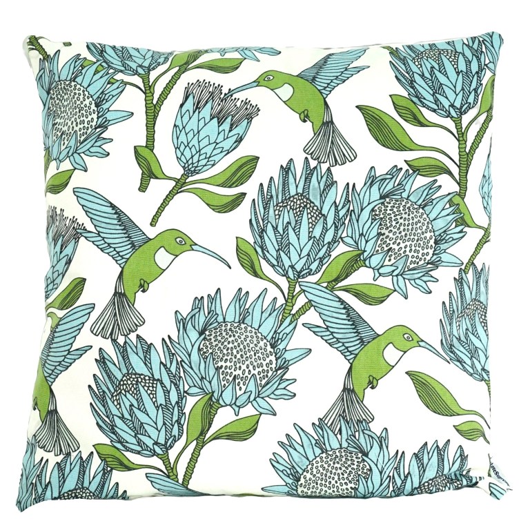 aLoveSupreme Cushion50 x 50 - Protea Blue on White 1 New - Aporia Agathon