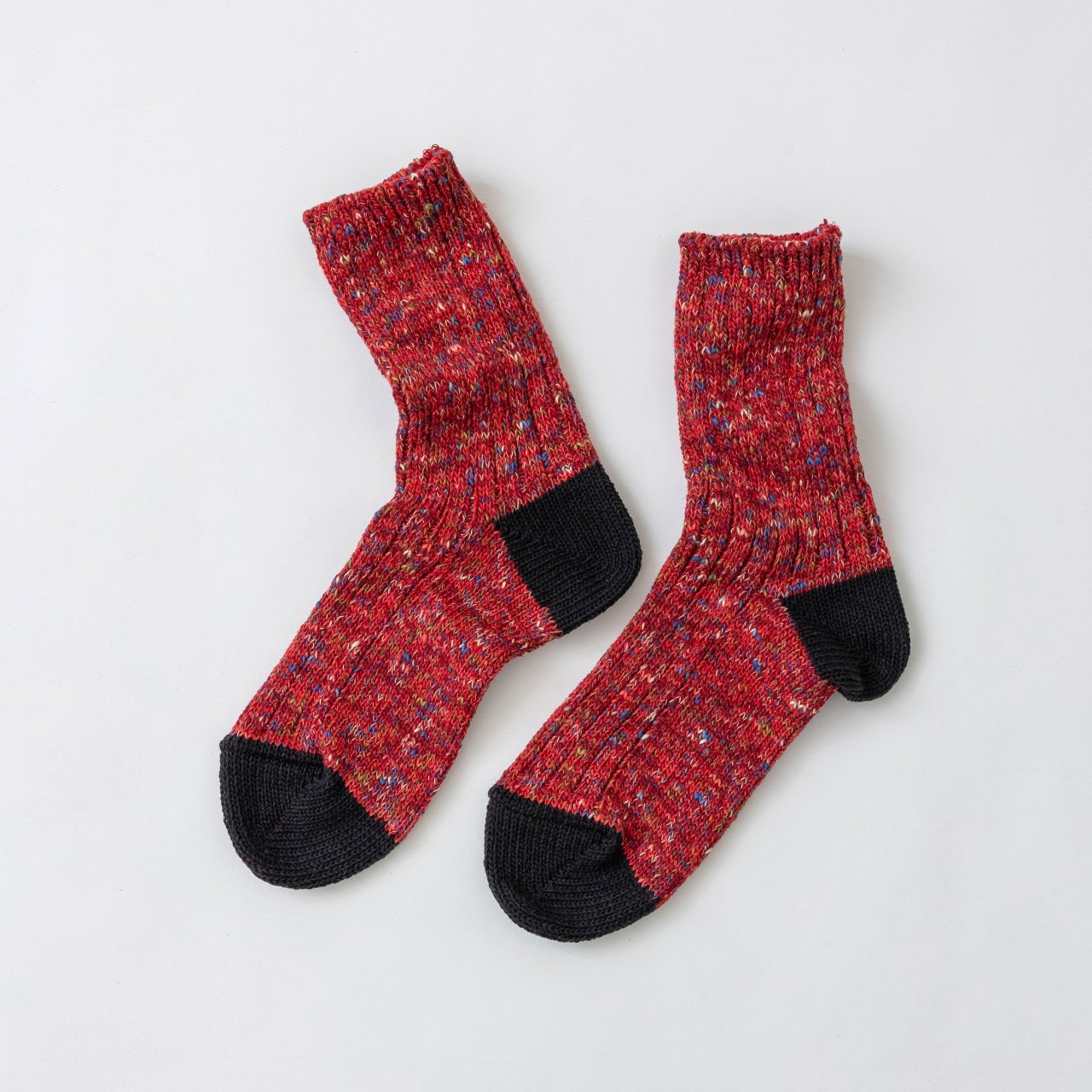 SOUKI創喜奈良襪【RE LOOP】JAZZ MIX羅紋輕暖襪 JAZZ MIX RIB CREW 紅
