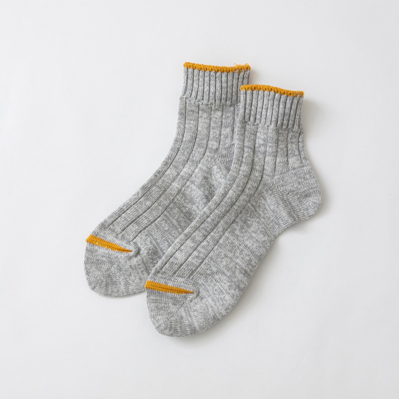SOUKI創喜奈良襪 【RE LOOP】精梳棉麻襪 NATURAL HEMP SHORT 灰黃