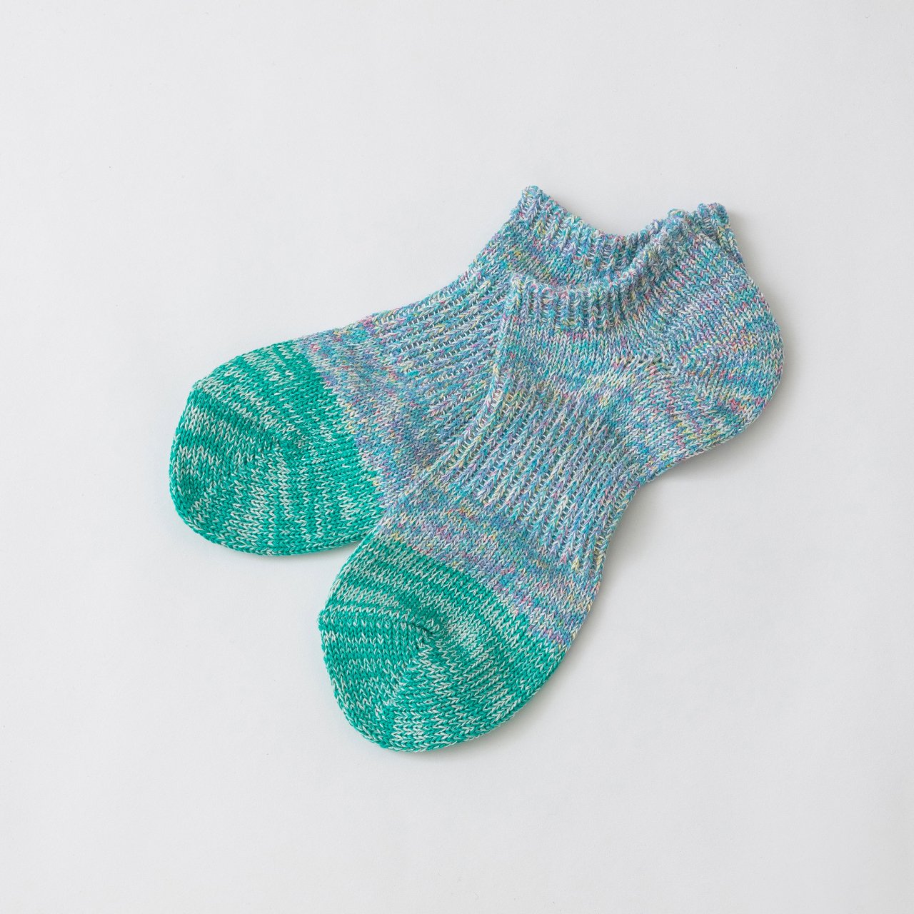 SOUKI創喜奈良襪【RE LOOP】吉野葛和紙踝襪 WASHI MIX BICOLOR ANKLET 綠