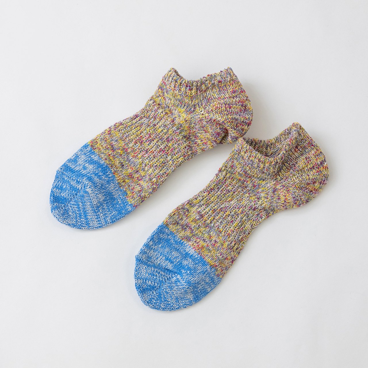 SOUKI創喜奈良襪【RE LOOP】吉野葛和紙踝襪 WASHI MIX BICOLOR ANKLET 藍