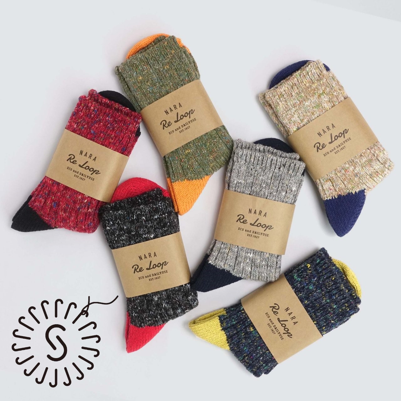 SOUKI創喜奈良襪 【RE LOOP】JAZZ MIX羅紋輕暖襪 JAZZ MIX RIB CREW