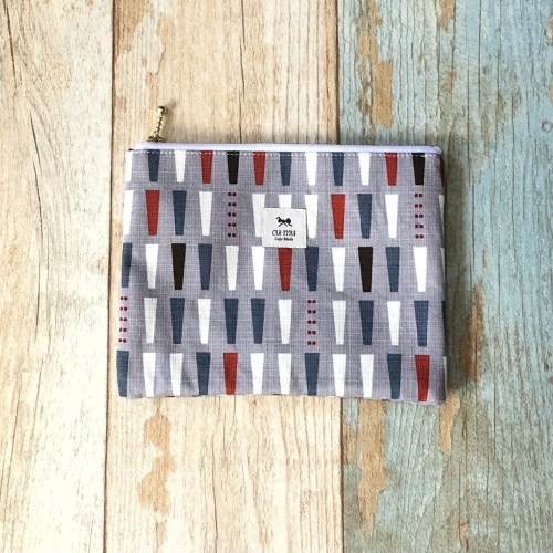 01 扁方拉鍊收納袋 - 笏 - 灰