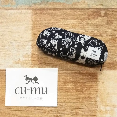 cu-mu岐阜別趣布小物 布作眼鏡文具兩用收納盒 - 貴犬