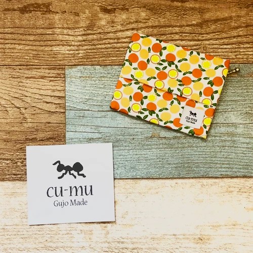 cu-mu岐阜別趣布小物 布作面紙小物收納包 - 橘紅了