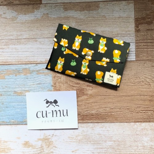 02 cu-mu 蜂巢財布 - 柴犬 - 黑 - revised