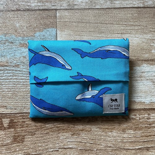 11 cu-mu 面紙小物收納包 - 鯨魚 - 藍