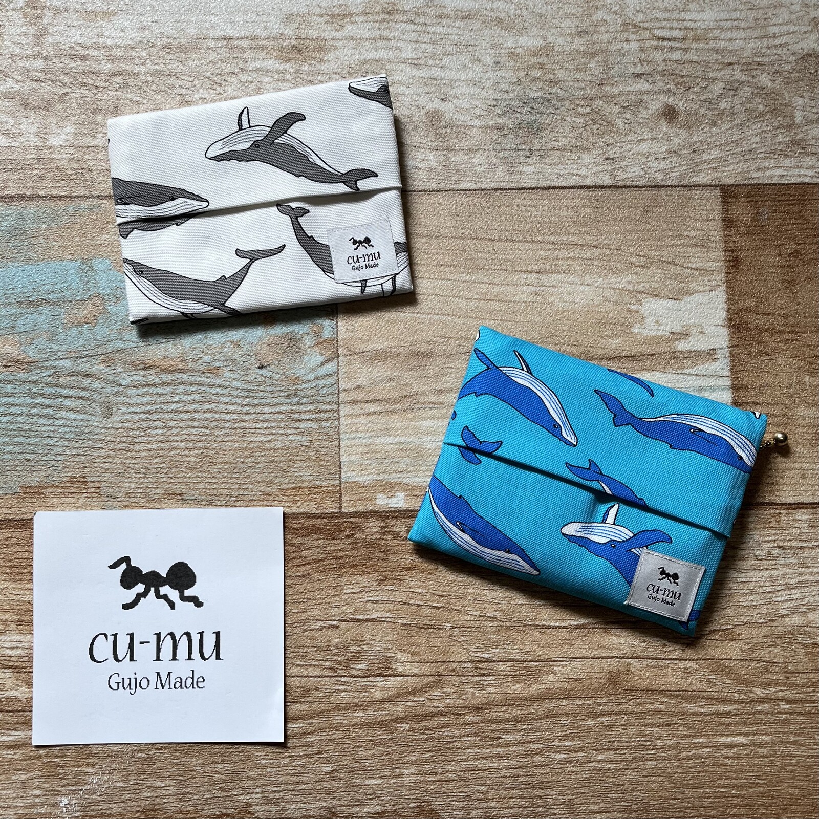 cu-mu岐阜別趣布小物 布作面紙小物收納包 - 鯨魚系列