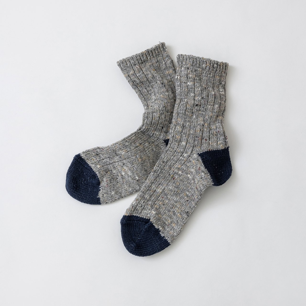 SOUKI創喜奈良襪【RE LOOP】JAZZ MIX羅紋輕暖襪 JAZZ MIX RIB CREW 灰