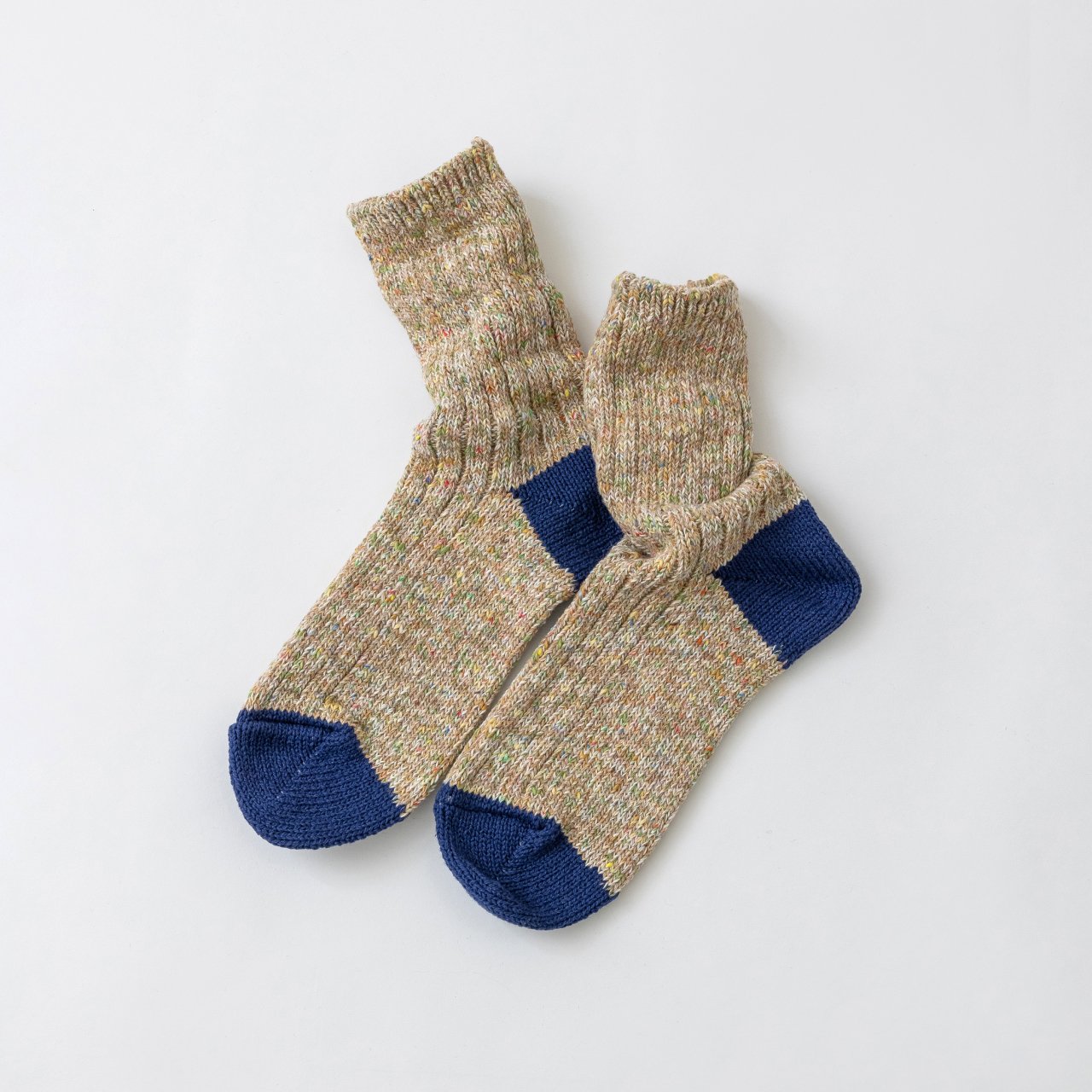 SOUKI創喜奈良襪【RE LOOP】JAZZ MIX羅紋輕暖襪 JAZZ MIX RIB CREW 米