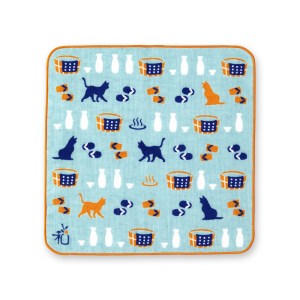 MIYAMOTO 宮本童趣手帕 – 溫泉與貓