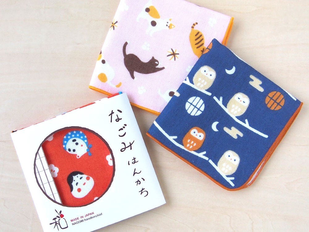 宮本手帕 MIYAMOTO Handkerchief 25 x 25 cm - 值夜的貓頭鷹 Owl 3