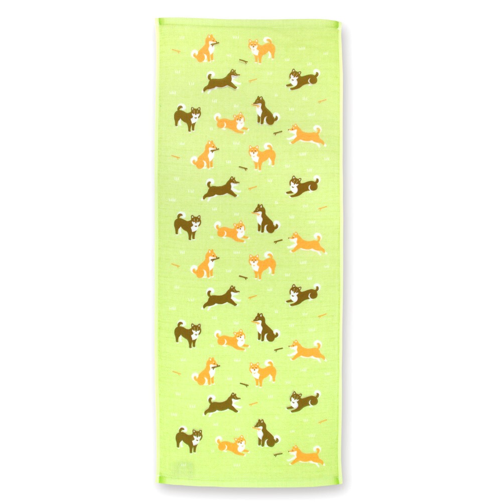 MIYAMOTO 宮本手巾 撫子多纖今治認證毛巾 Imabari Towel 34 x 90 cm - 奔跑的柴犬 Shiba
