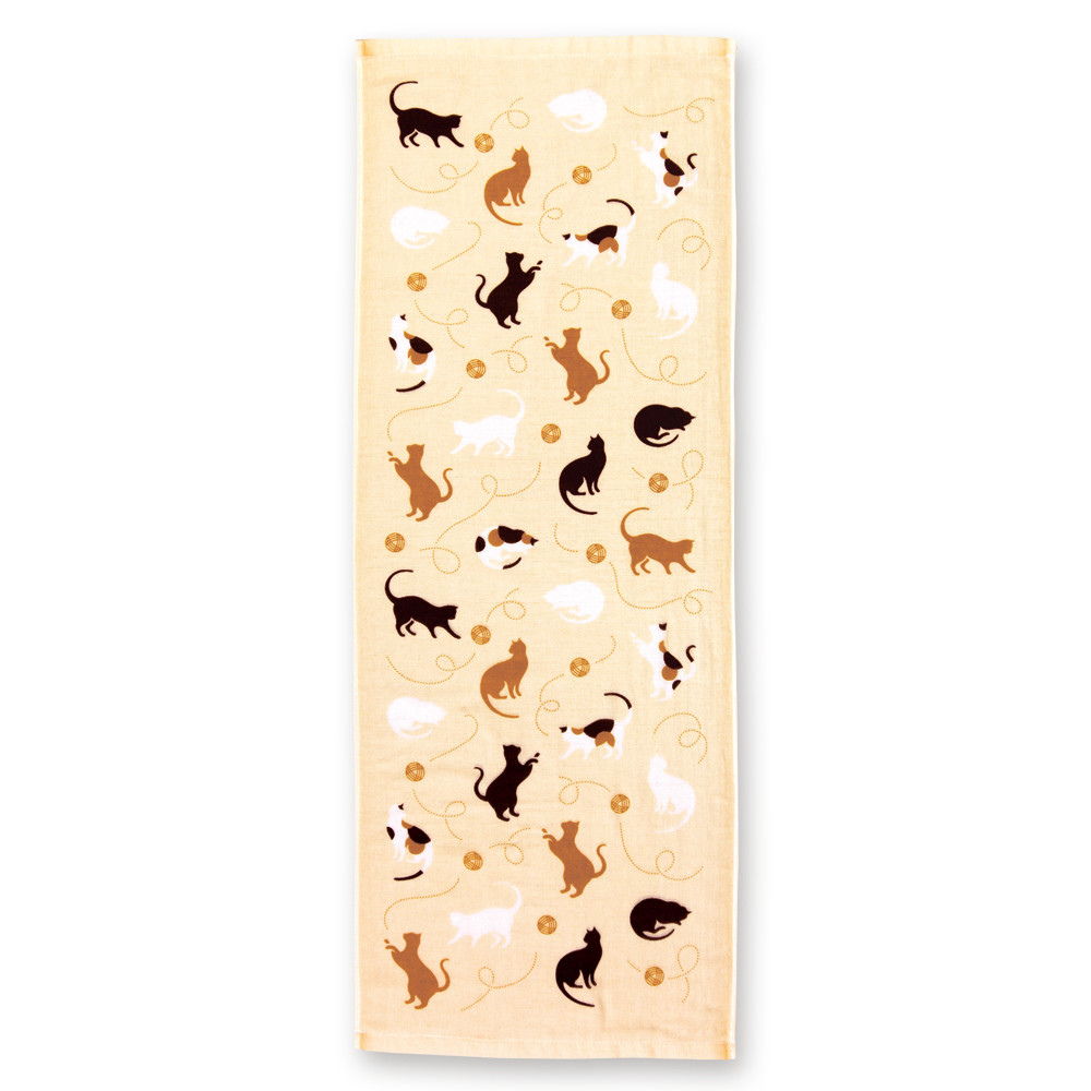 MIYAMOTO 宮本手巾 撫子多纖今治認證毛巾 Imabari Towel 34 x 90 cm - 玩毛線球的貓 Cat
