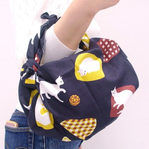 宮本風呂敷 MIYAMOTO Furoshiki 70 x 70 cm - 座布貓 Kitten Seat 3