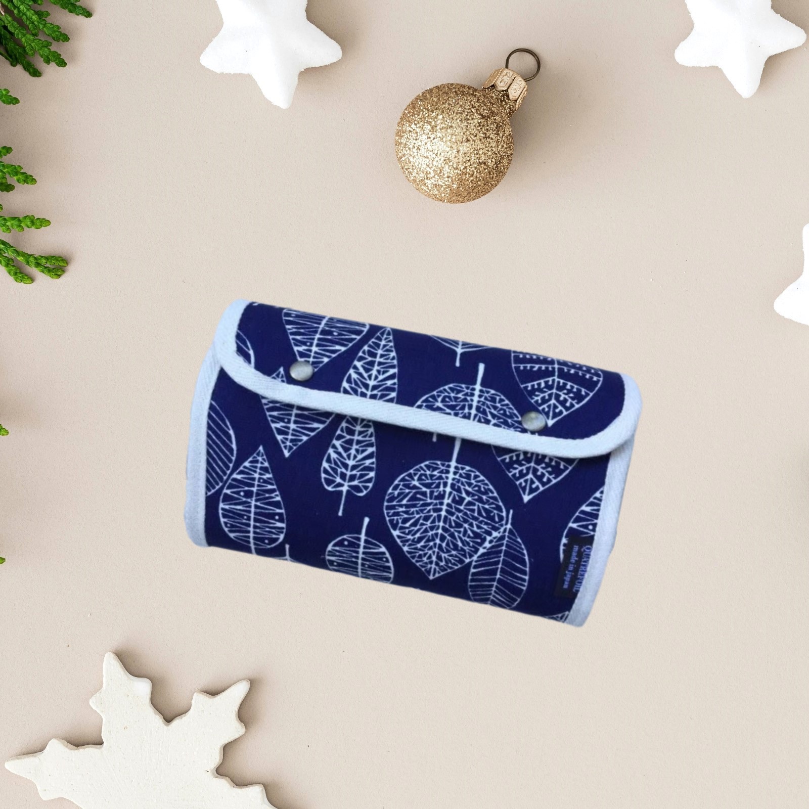 Quatrefoil&K 帆布收納包 - Forest Leaf - White 北歐森林 - 寂空藍 - 06