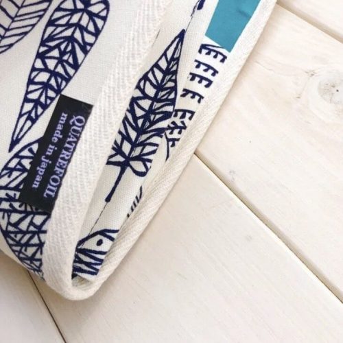 Quatrefoil&K北歐風手作帆布包 北歐森林 雪境白 Forest Leaf White