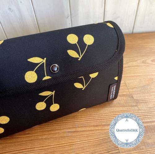 Quatrefoil&K北歐風手作帆布包 金色櫻桃 Gold Cherry