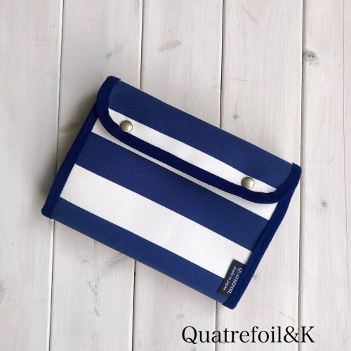 Quatrefoil&K 北歐風手作帆布包 經典海軍藍 Navy Blue & White Stripe