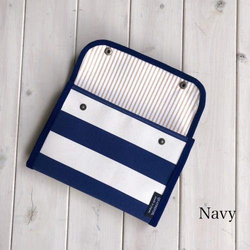 Quatrefoil&K 北歐風手作帆布包 經典海軍藍 Navy Blue & White Stripe