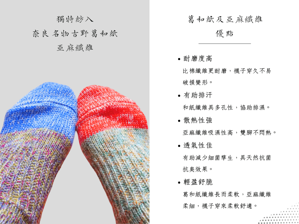 SOUKI【RE LOOP】吉野葛和紙踝襪，集和紙與亞麻纖維優點於一襪，職人手工絣染，美覺醒了。