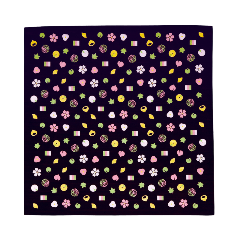宮本風呂敷 MIYAMOTO Furoshiki 70 x 70 cm - 和菓子盛 Japanese Confectionery 1 - 去背