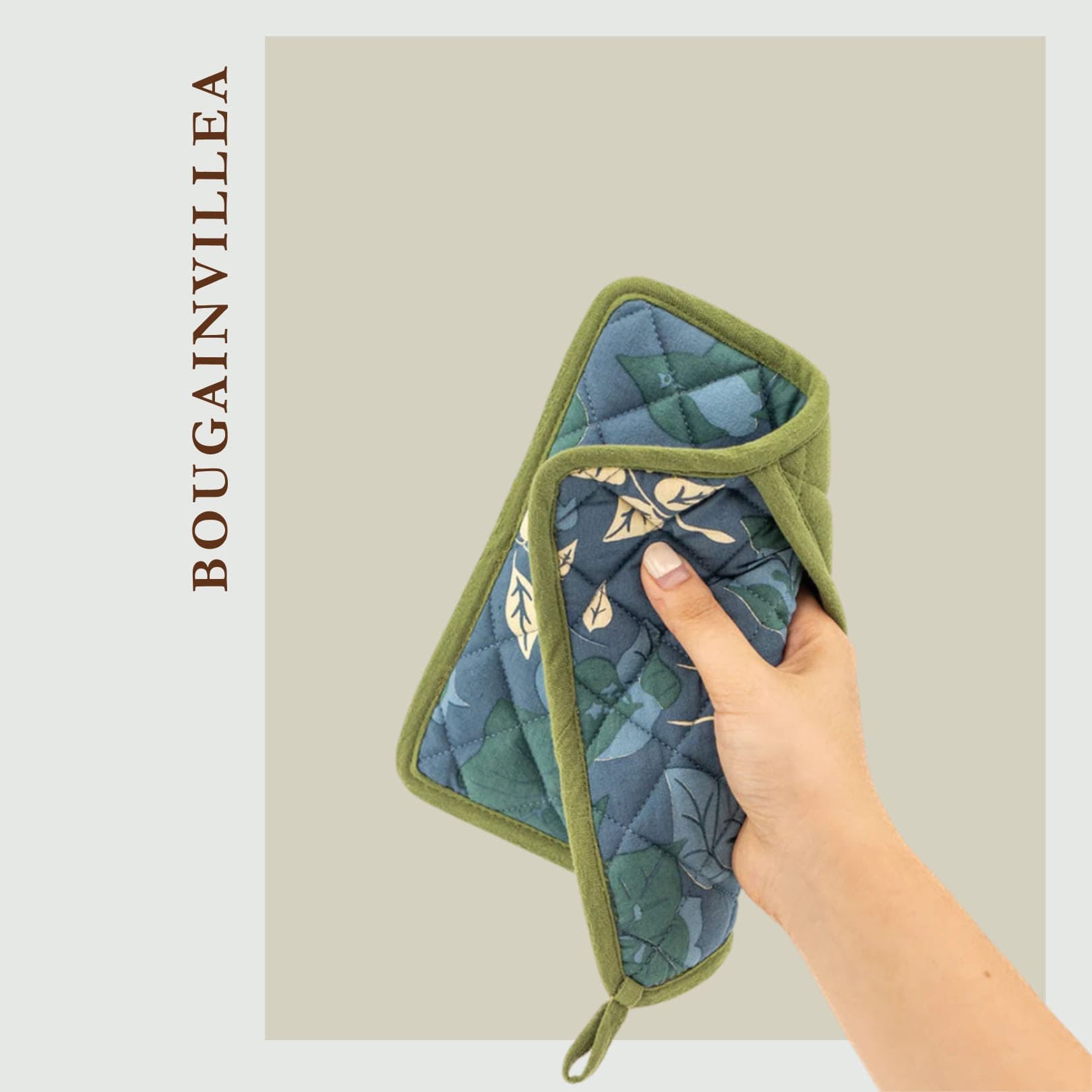 Balizen 手工絹印九重葛隔熱墊，方便抓取不怕墊底