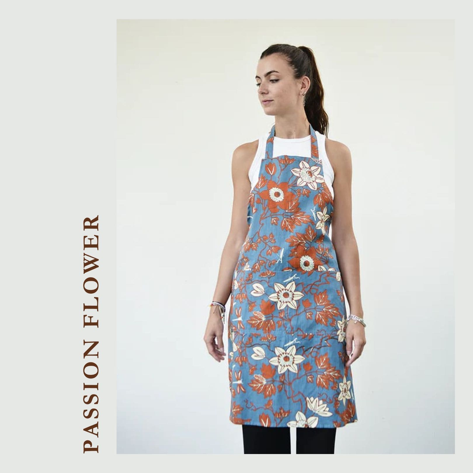 Balizen 手工絹印百香花圍裙，燃起你對廚藝的熱情