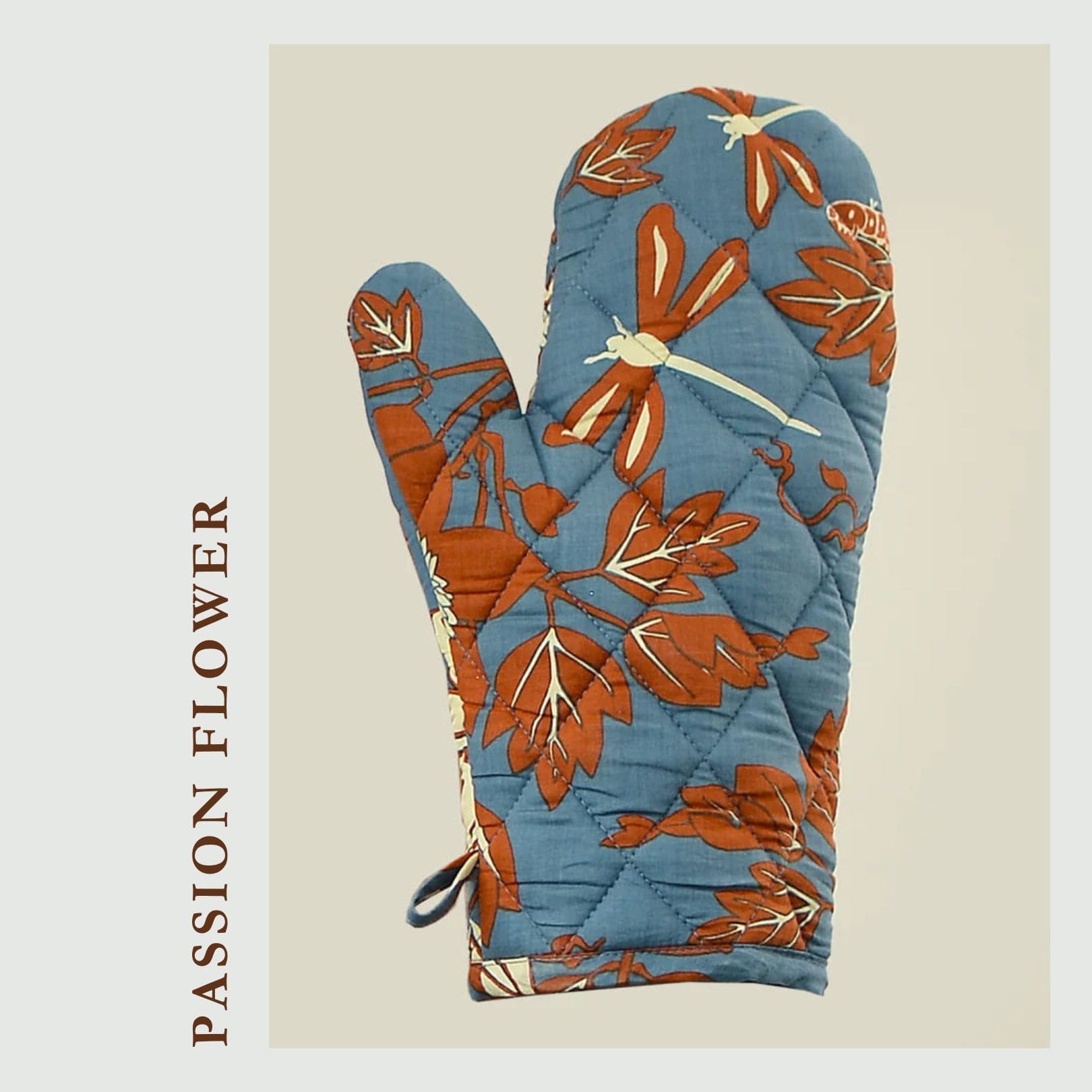 Balizen 手工絹印百香花隔熱手套，阻絕不了你對廚藝的熱情