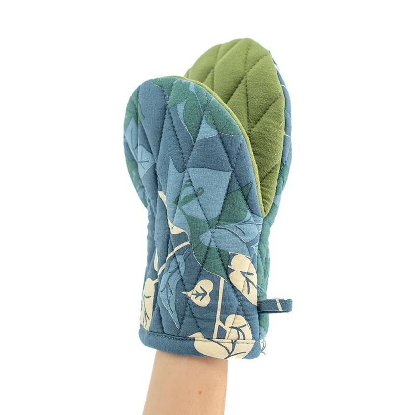 Balizen峇里手作 手工絹印九重葛隔熱手套 Bougainvillea Moss Short Oven Mitt