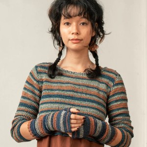 Balizen 手工鉤織喀什米爾嫘縈露指手套