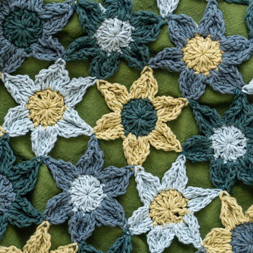 Balizen峇里手作 手工鉤織繁花提包 青苔綠 Crocheted Flower Handbag Moss Green