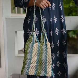 Balizen 手工鉤織條紋網袋