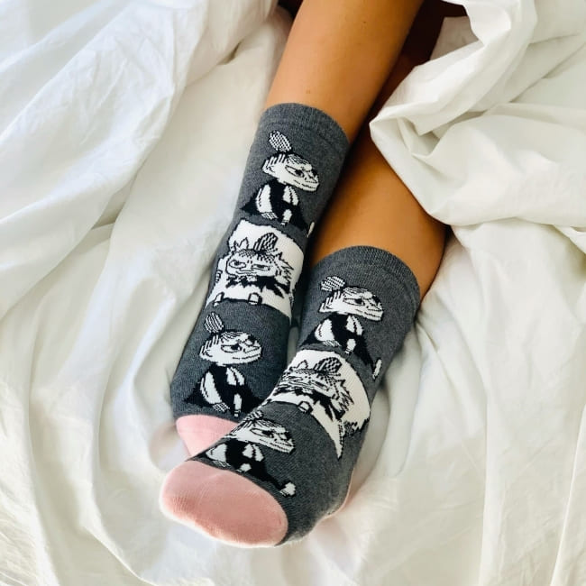 Nordic Buddies北歐好麻吉 Little My Pranking Ladies Socks - Grey（中筒女襪）小不點愛作怪