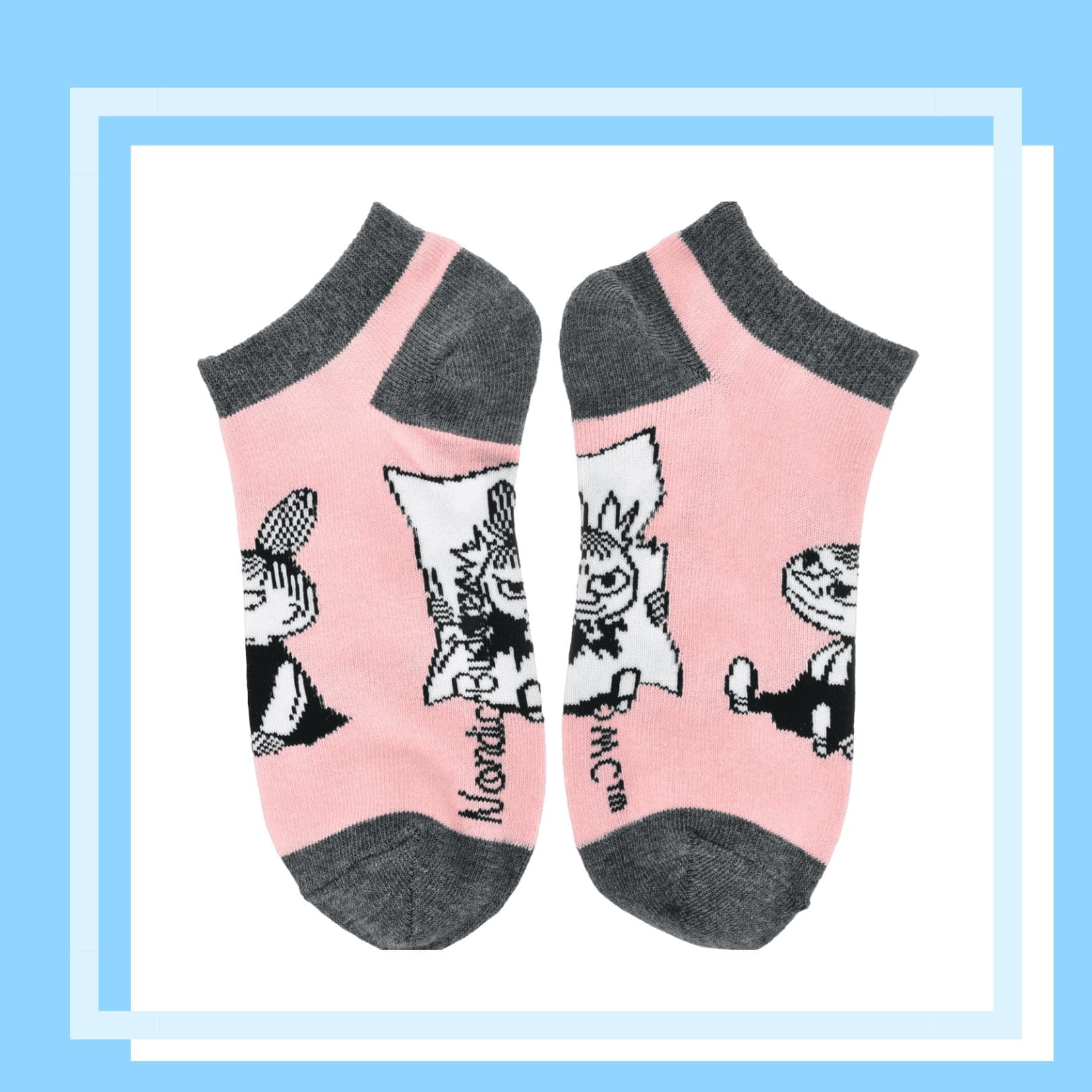 Nordic Buddies北歐好麻吉 Little My Pranking Women´s Ankle Socks - Grey and Pink（踝襪女襪）小不點愛作怪