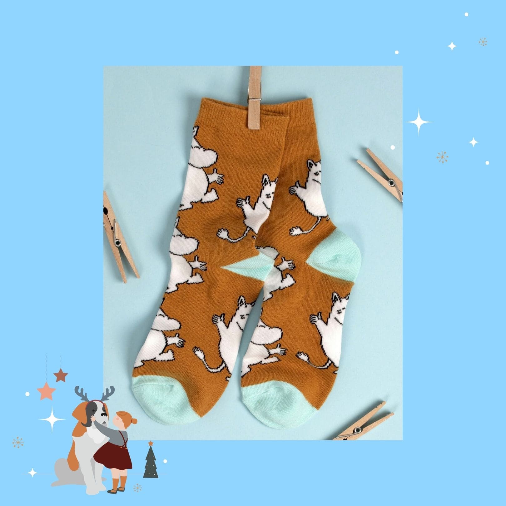 Moomin Happy Ladies Socks - Brown（中筒女襪）真有你的嚕嚕米