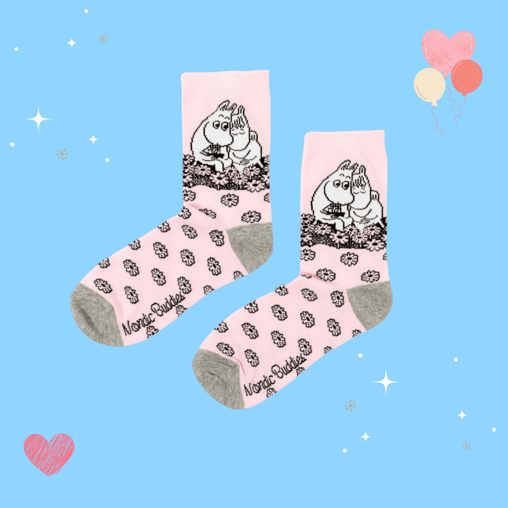 Moomin Love Ladies Socks - Pink（中筒女襪）嚕來嚕尬意你