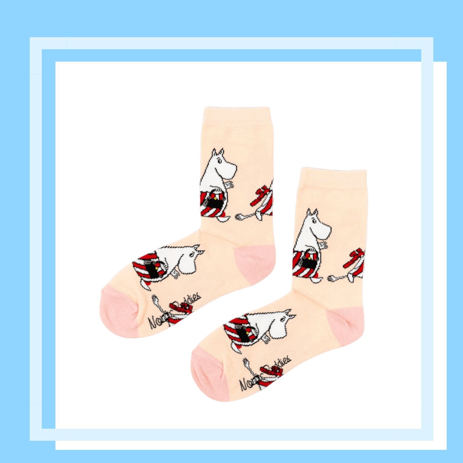 Nordic Buddies北歐好麻吉 Moominmamma Running Errands Ladies Socks - Light Pink（中筒女襪）嚕米媽瞎拼趣