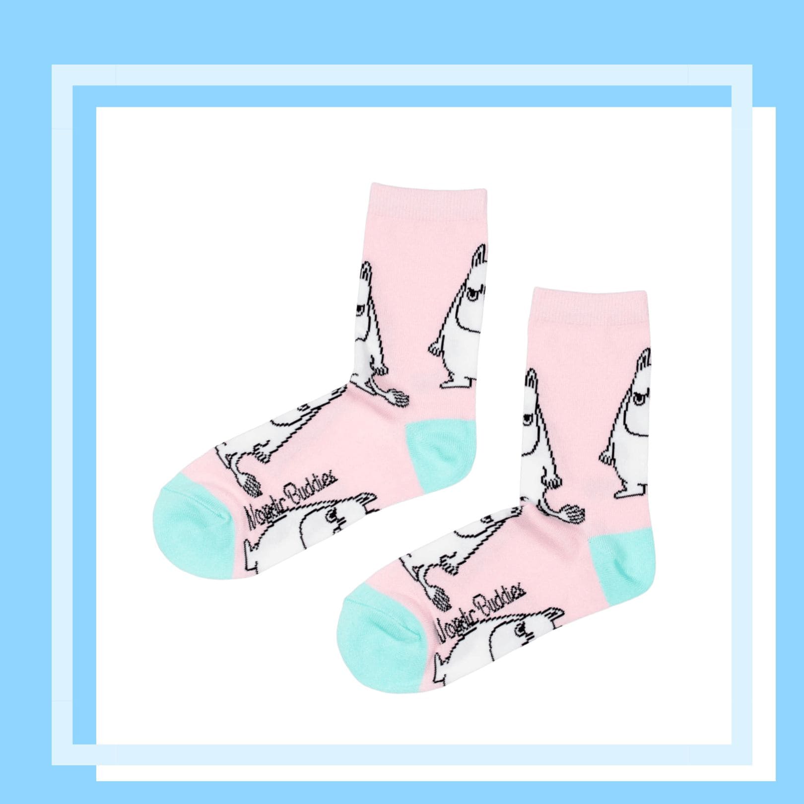 Nordic Buddies北歐好麻吉 Moomintroll Grumpy Women’s Socks - Pink（中筒女襪）嚕嚕米 / 姆明氣噗噗