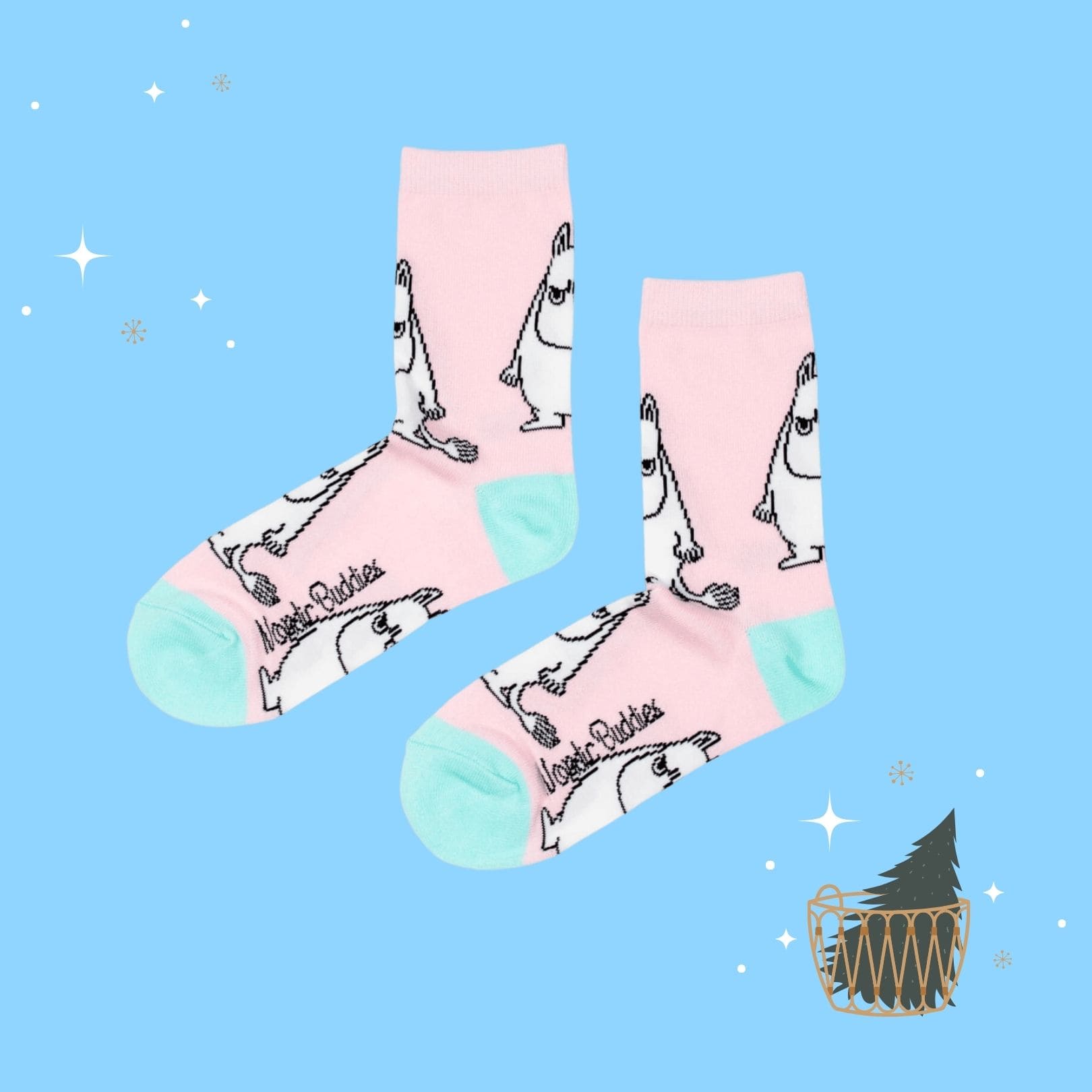 Moomintroll Grumpy Women’s Socks - Pink（中筒女襪）嚕嚕米氣噗噗