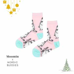 Nordic Buddies 設計女襪（中筒）嚕嚕米氣噗噗