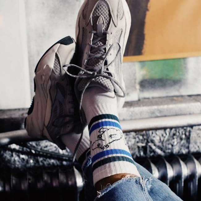 Nordic Buddies北歐好麻吉 Moomintroll Retro Men Socks - White（中筒男襪）翻滾吧嚕嚕米 / 姆明