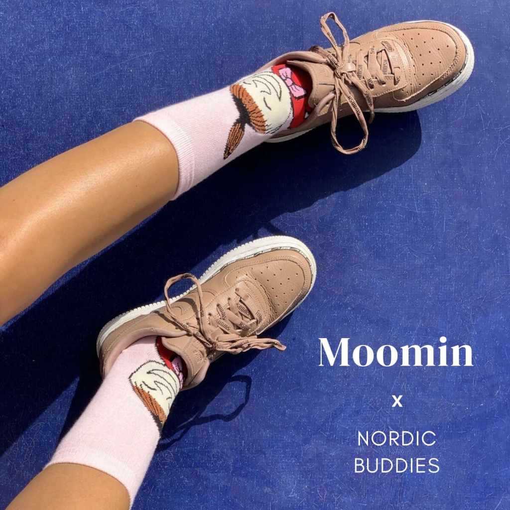 Nordic Buddies北歐好麻吉 姆明家族聯名商品，聯名襪款通過OEKO-TEX環保紡織認證
