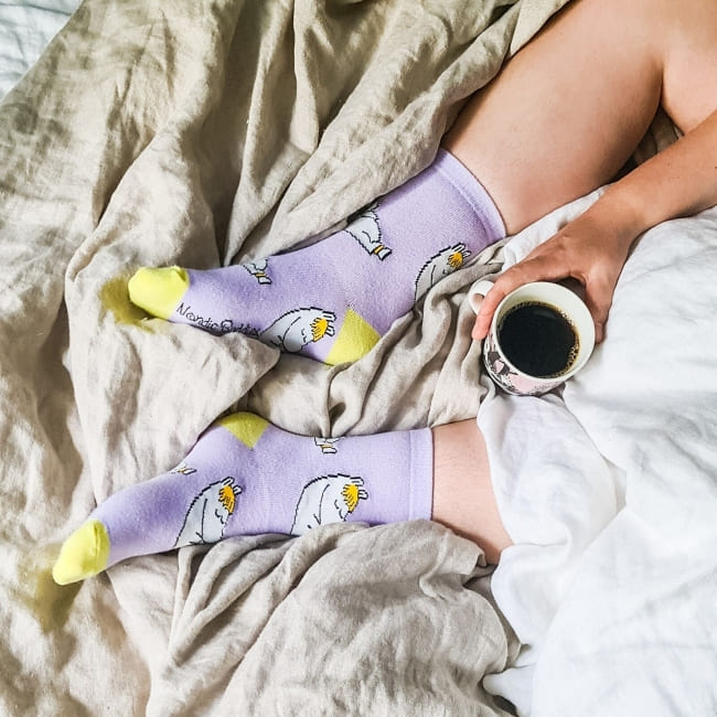 Nordic Buddies北歐好麻吉 Snorkmaiden Dreaming Ladies Socks - Lilac（中筒女襪）可兒睡得可甜了